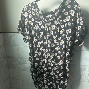 Maurices Black Floral Blouse